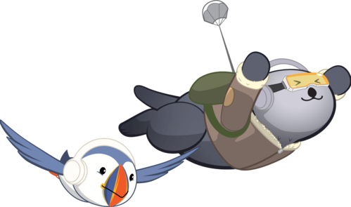 Flying Puffin and Panda